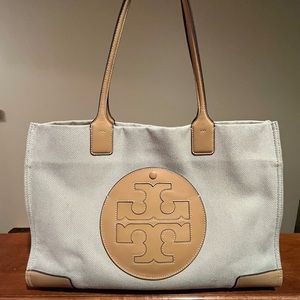 Tory Burch Canvas and leather large tote